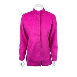 StyleList by Micaela Women's Solid Funnel Neck Coat Shocking Pink XX-Small Size